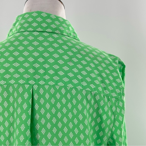 Merona womens top size L green button down retro - Picture 8 of 11
